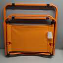 Vibrant and Cheerful Orange Folding Outdoor Chair, Compact Lightweight Portable Design with Wood Armrests & Metal Frame for Backyar, Camping, Beach, Hiking, Picnics