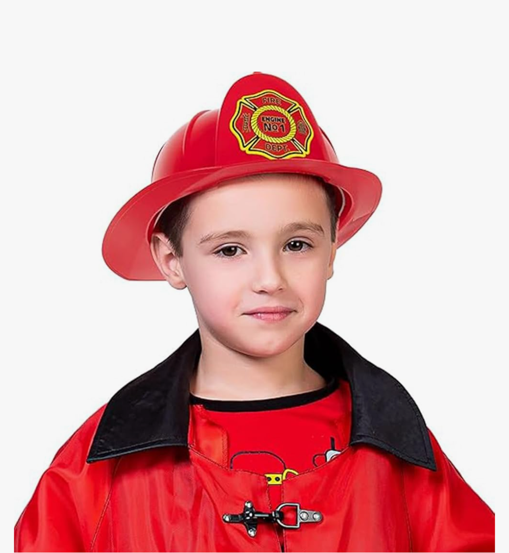 Kangaroo Firefighter Hat Pretend Play Toy Dress Up Fireman Plastic Red Hat I Fire Helmet Accessories I Perfect for Halloween