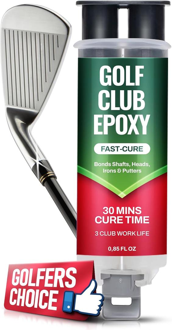 Golf Club Epoxy  Epoxy Glue for Golf Club Repair for All Golf Shafts, Heads, Drivers, Putters, and Irons, Works on Graphite & Steel Shafts (0.85oz)