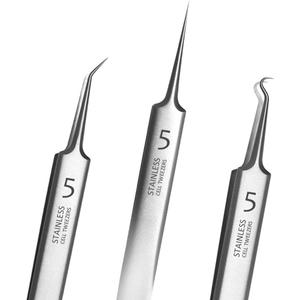 Professional Facial Blackhead Remover Tweezers,3Pcs Precision Pimple Popper Tool Kit for Whitehead Ance Blemishs Comedones Stainless Steel Makeup Tool - Matte