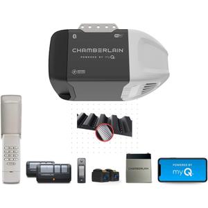 CHAMBERLAIN B2215T Garage Door Opener with Battery Backup, Black