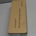 Sponge Holder for Kitchen Sink, Self-Draining Sink Caddy Organizer with Removable Brush Holder, Rustproof Metal Sponge Rack for Countertop, Fits Soap Dispenser & Scrubber, Black