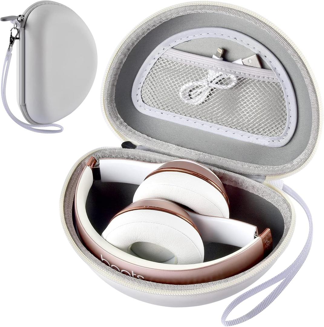Headphone Case Compatible with Beats Solo 4/ Studio Pro x Kim Kardashian/ Solo3/ Studio3/ Solo2/ Solo Pro Bluetooth On-Ear Headphones Headset - White