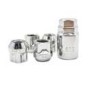 PACEWALKER 4 Chrome Tapered Seat Wheel Lock Lug Nuts for Tesla Model 3/Y/S/X - M14 x 1.5 Stainless Steel