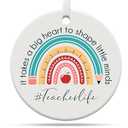 5 x Christmas Ornaments 2023, Teacher Gifts for Women, Thank You Gifts from Students, Teacher Gifts, It Takes a Big Heart to Shape Little Minds Ceramic Ornament