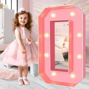 Ledido 3FT Marquee Light Up Numbers for 10th Birthday Decorations,Pink Light Up Numbers for Party Decorations, Large Marquee Number for Balloons, Number 0