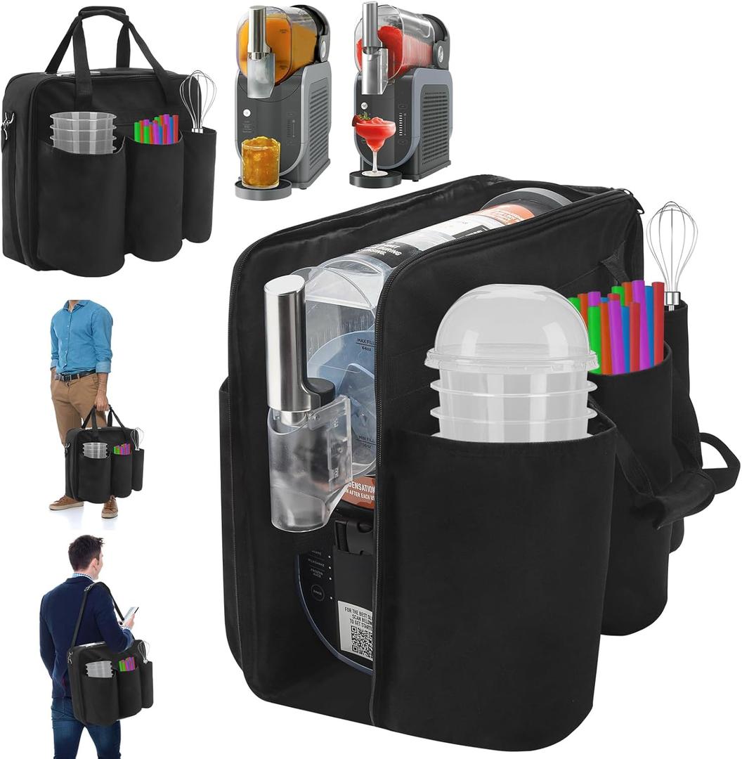 Carrying Bag for Ninja Slushie Machine FS300/FS301,Front-Opening Design - Easy Access,Travel Carrying Tote with 6 Large Pocket & Shoulder Strap,Thick Padding Protector - Accessories for Ninja Slushie