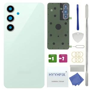 HYYHFIX Galaxy S24 FE Back Glass Replacement for Samsung Galaxy S24 FE Rear Back Cover Glass Waterproof and Camera Lens+Professional Repair Tool Kit (Titanium Violet) (Mint)