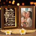 Mom Gifts from Daughters Son Unique Christmas Gifts for Mom, Engraved Night Light with Mommy Picture Frame 5x7 Solid Wood, Mother-in-Law Gift from Daughter-in-Law, Birthday New Mama Gift for Women