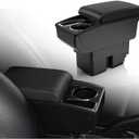 Armrest Box For Ford Fiesta 3 MK7 2011-2019 Double Layer Space With Cup Holder