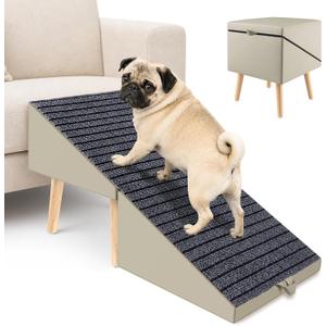 2-in-1 Foldable Ottoman Dog Ramp for Couch and Bed, 17.13" H