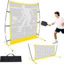 Pickleball Practice Rebounder Net: Pickleball Rebounder and 6FT Mini Pickle Ball Net for Outdoor Driveway Backyard and Indoor Garage
