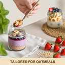 4 Pack 10oz Glass Jars with Bamboo Lids, Overnight Oats Containers with Airtight Lids, Storage Containers Wide Mouth Mason jars for Salad,Yogurt, Sugar, Snacks, Spices