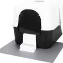 Cat Litter Box with Lid, Fully Enclosed Splash-Proof Litter Box,Top Entry Cat Litter Box, Easy to Assemble and Installation (Black with Handle, Large)