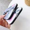 2 x Compatible with iPhone 11 Pro Case Finger Grip,3D Embossed Pink Flowers White Shell Design, Rugged Shockproof Slim Fit Dual Layer Finger Ring Loop Strap Case, Invisible Bracket Phone case(White)