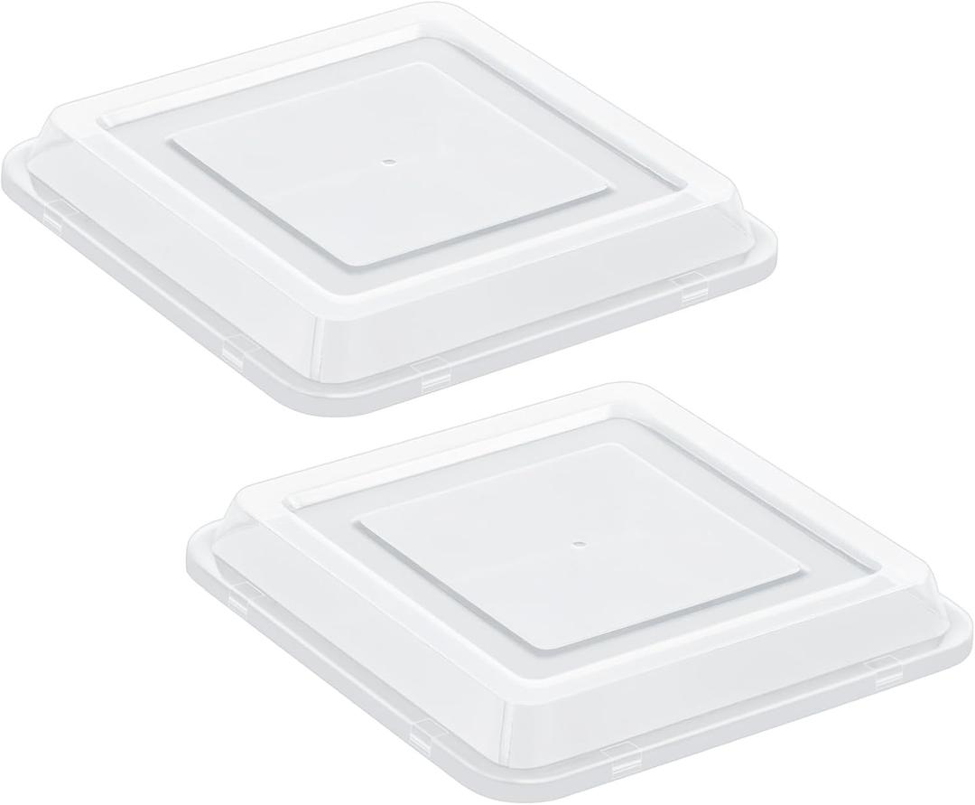 E-far Square Bakeware Lid, 2-Pack Plastic Food Storage Replacement Cover Set, Fits for E-far 9 x 9 -Inch Baking Pan