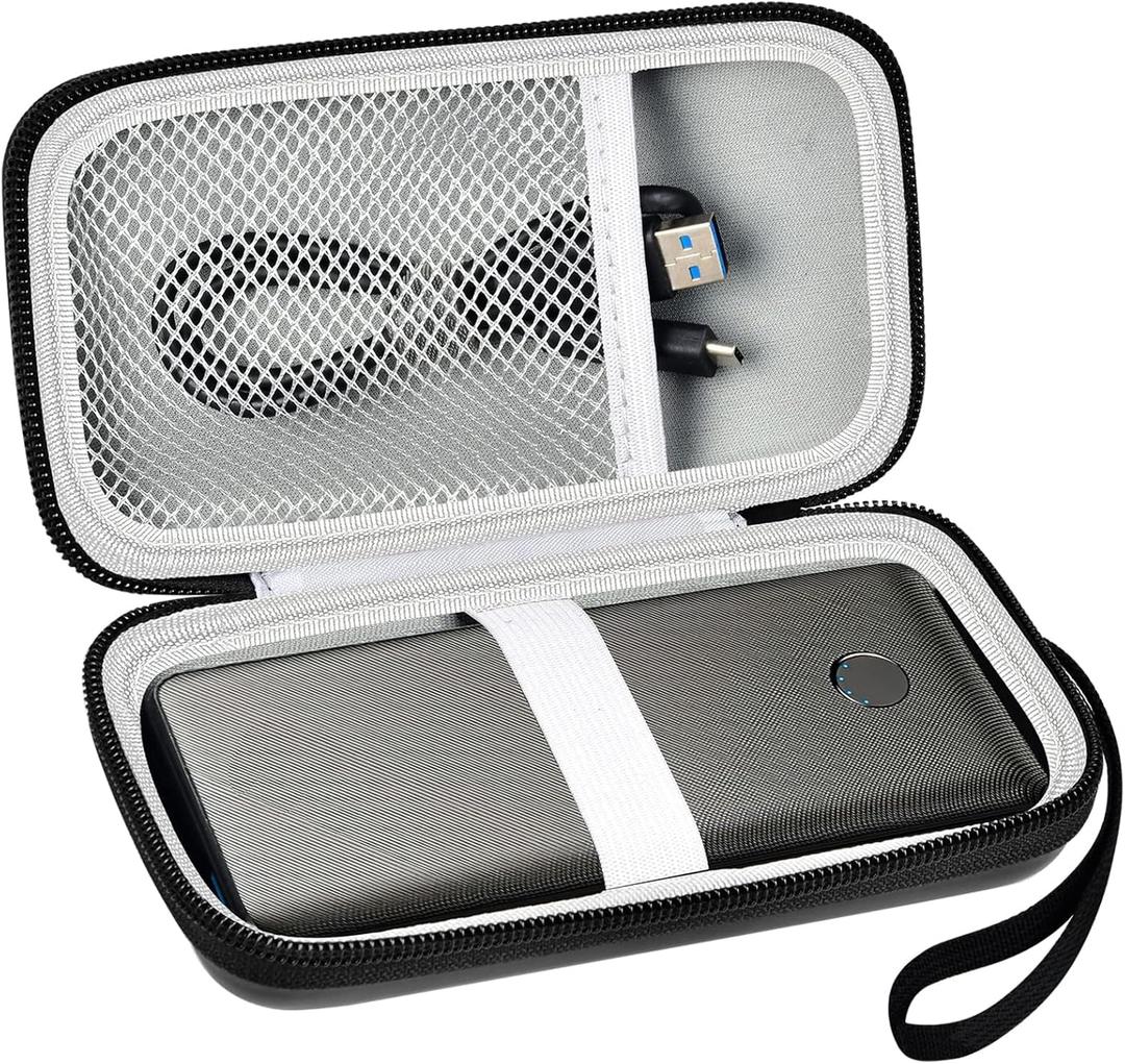 Case Compatible with Anker Portable Charger, 313 Power Bank (for PowerCore Slim 10K) / 523 Power Bank (Slim 10K PD) 10000mAh Battery Pack. 10K Battery Pack Storage Holder Bag (Box Only)- Black