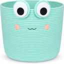 Large Storage Basket, Frog Shaped Cotton Rope Woven Basket for Nursery, Blanket Baby Toy Storage Organizer Laundry Basket Gifts Empty, Cat Dog Bin Toys