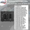 Headlight Switch Headlamp Dimmer Switch with Green LED Backlight | Fits 2003-2007 Chevy Silverado 1500 2500 3500 Suburban Tahoe Avalanche GMC Sierra Yukon Cadillac Escalade | Replaces#15194803 D1595G