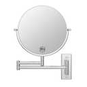 Wall Mounted Makeup Mirror, 10x/1x Double-Sided Magnifying Mirror, 360 Extendable Arm Bathroom Mirror, 8 inch Vanity Mirror for Makeup or Shaving Chrome Finish (Chrome-no Lights)