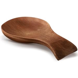 Patelai Acacia Wood Spoon Rest for Stove Top Bamboo Holder for Spatula Rest for Kitchen, Counter Spoon Holder for Countertop, Modern and Rustic for Farmhouse as Dining Table Decoration(Brown)