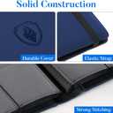 Premium 9 Pocket Card Binder for 540 Cards, Fabmaker PU Cover Trading Card Binder, Sturdy Card Collection Album, Sleek Card Holder Folders for Game Cards & Sports Cards, Navy Blue