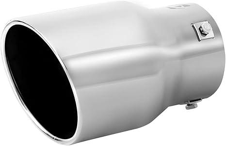 TriTrust Exhaust Tip, 2.5-3 inch inlet adjustable,Fit 2.5''/2.75''/3'' Outer diameter Tailpipe, 4.5'' Outlet 7'' Long Muffler Tip, Chrome Stainless Steel Tail Tip