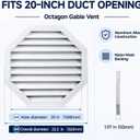22.2"W x 22.2"H Oct Gable Vent for House Alloy Vertical Gable Shed Vent