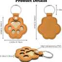 6Pcs Pet Hair Keychain, Cute Leather Paw Key Chain, Dog Fur Keepsake Keyring, Cat Hair Keychains, Pet Fur Memorial Gift Keychain Charm