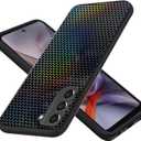 jioeuinly Case Compatible for Samsung Galaxy S21 FE Phone Case Cover TPU Soft Silicone 3D Colorful Laser Reflection Black