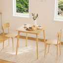 HOOBRO Bamboo Dining Table, Square Dining Table for 2, 27.6" Kitchen Table for Small Space, Writing Table, Easy to Assemble, for Dining Room, Living Room, Office, Kitchen, Natural YL70CZ01G1