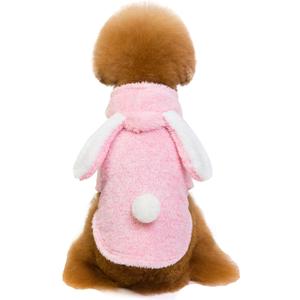 Easter Day Bunny Dog Costume Puppy Hoodies Dog Clothes Pet Suit for Large Dogs (Pink, Medium)