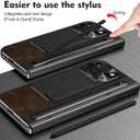 for Google Pixel 9 Pro Fold Case with S Pen Holder & Stylus, PU Leather Case with Hinge Protection, Screen Protector, Kickstand, Protective Cover for Google Pixel 9 Pro Fold Coffee