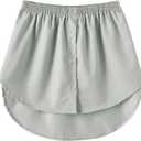Girstunm Women's Shirt Extender Mini Adjustable Underskirt Removable Layered Sweep Shirt with Buttons (Gray, S)