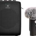 WinBridge WB006 Upgraded Wireless Voice Amplifier  Bluetooth Lapel Microphone with Speaker, Windproof Foam Compact & Portable, Clip-On Mic, Mini Megaphone for Teachers Presenters, Tour Guides