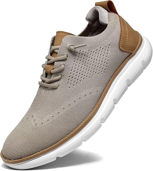 Men's Mesh Sneakers Oxfords Lace-Up Lightweight Casual Walking Shoes Dress Shoes Fashion Sneakers Walking Shoes (6.5)