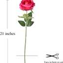 Laelfe 12 PCS Artificial Flowers Hot Pink Roses Silk Flowers Fake Long Stem Artificial Fuchsia Roses for Home Wedding Bathroom Kitchen Decorations (Hot Pink)