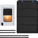 RV Door Window Shade, New Model Foldable RV Blackout Window Cover, UV Rays Protection Camper Trailer Door Window Cover, Hook and Loop Fastener Waterproof Thickened Oxford Fabric (Black-B) (25 x 16 inches)