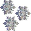 Beistle 3-D Prismatic Silver Snowflake Centerpieces, 10" Tall, Set of 3 - Holiday Winter Wonderland Snow Table Decoration