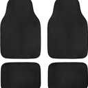 4PCS Car Floor Mats, Waterproof Auto Front & Rear Carpet Mat with Anti-Slip Backing, Stylish Vehicle Rug Floor Mats Universal Interior Accessories for All Weather Protection (Black)