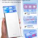 Vaydeer Metal Pill Organizer 3 Times a Day, Weekly Pill Box with Built-in Desiccant Compartment, Airtight 7 Day Travel Pill Case for Medication, Vitamins & Supplements (Silver)