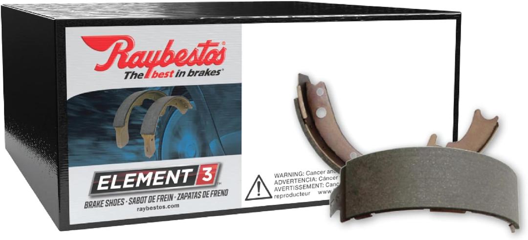 Raybestos Element3 Automotive Replacement Rear Drum Brake Shoes Set for Select Ford, Mazda (704PG)