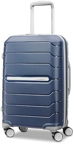 Samsonite Freeform 21-Inch Hardside Carry-On Luggage - Hardshell Carry-On Suitcase - TSA, Airline-Approved - Expandable Hard Shell, Smooth Rolling Spinner Wheels for Lightweight Travel - Navy