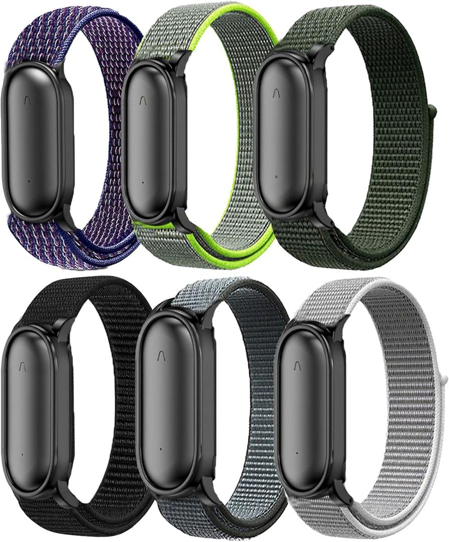 6-Pack Compatible with PLAUD AI NotePin Recorder Wristband, Soft Breathable Woven Nyon Replacement Strap with Loop Closure for Notepin Accessories
