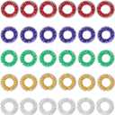 30 Pieces Acupressure Rings Spiky Sensory Rings for Fingers Stress Relief Fidget Sensory Massager for Teens Adults (Red, Blue, Green, Gold, Silver)