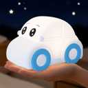 Cute Baby Toddler Car Kids Night Light for Kids, Dimmable+1800mAh Rechargeable+Timer+Portable+Silicone+Squishy, Touch Breastfeeding Bedside Night Lamp, Funny Girls Boy Gifts