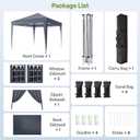 Driftalia 10x10 Pop Up Canopy with Sidewalls, Outdoor Instant Canopy Tent with Carry Bag for Commercial Events, Camping, Backyard Parties - Dark Grey