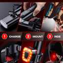 High Lumen Bike Light Set, Prasky Rechargeable Bicycle Lights Front and Rear, Super Bright LED Headlight, IP65 Waterproof Multiple Modes Road Mountain Bike Lights for Night Riding