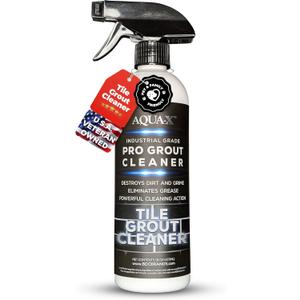 AQUA-X Grout Cleaner 16oz - Heavy Duty Tile & Grout Stain Remover for Floors, Showers & Bathrooms - Deep Cleaning Formula for Bright, White, & Sealed Grout - Non-Toxic, Easy Scrub