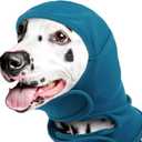 IDOMIK Dog Ear Cover for Anxiety Relief, Adjustable Dog Calming Hood for Grooming Bath Drying, No Shake Pet Head Ear Wrap for Hematomas Fireworks Thunderstorms, Doggy Ear Muffs Noise Protection,Blue,M